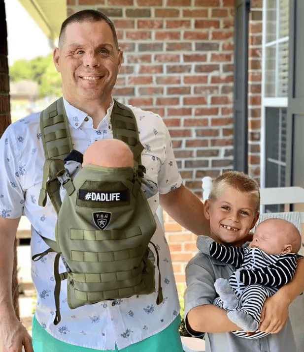 Aaron Hale with his family